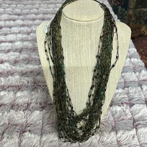 Knitted string necklace